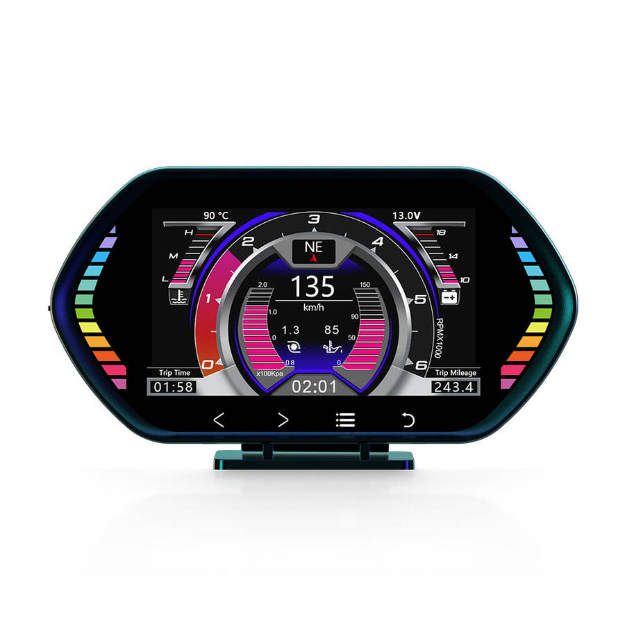 F12 OBD2 HUD Display Gauge On-Board Computer Multi-function Digital Speedometer Tachometer Water/ Te