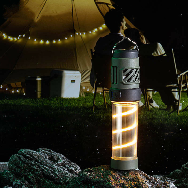 Black - 3 in 1 Camping Lantern USB Rechargeable Camping Light 1500mAh High Power Mosquito Lamp IP44