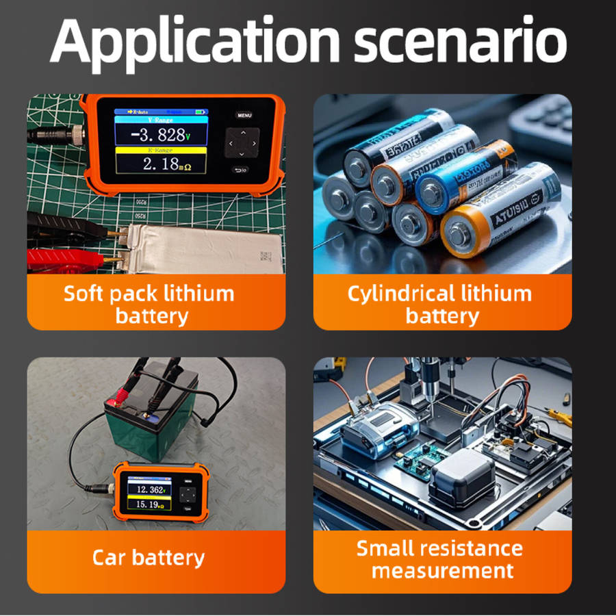 Orange - 18650 Battery Voltage Internal Resistance Tester, High-precision Trithium Lithium lron Phos