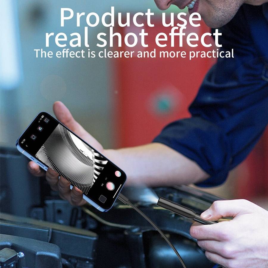 1M - Endoscope Camera For iPhone APPLE 8MM Cars Endoscopic Hard Line IP68 Waterproof 8 LEDs Borescop