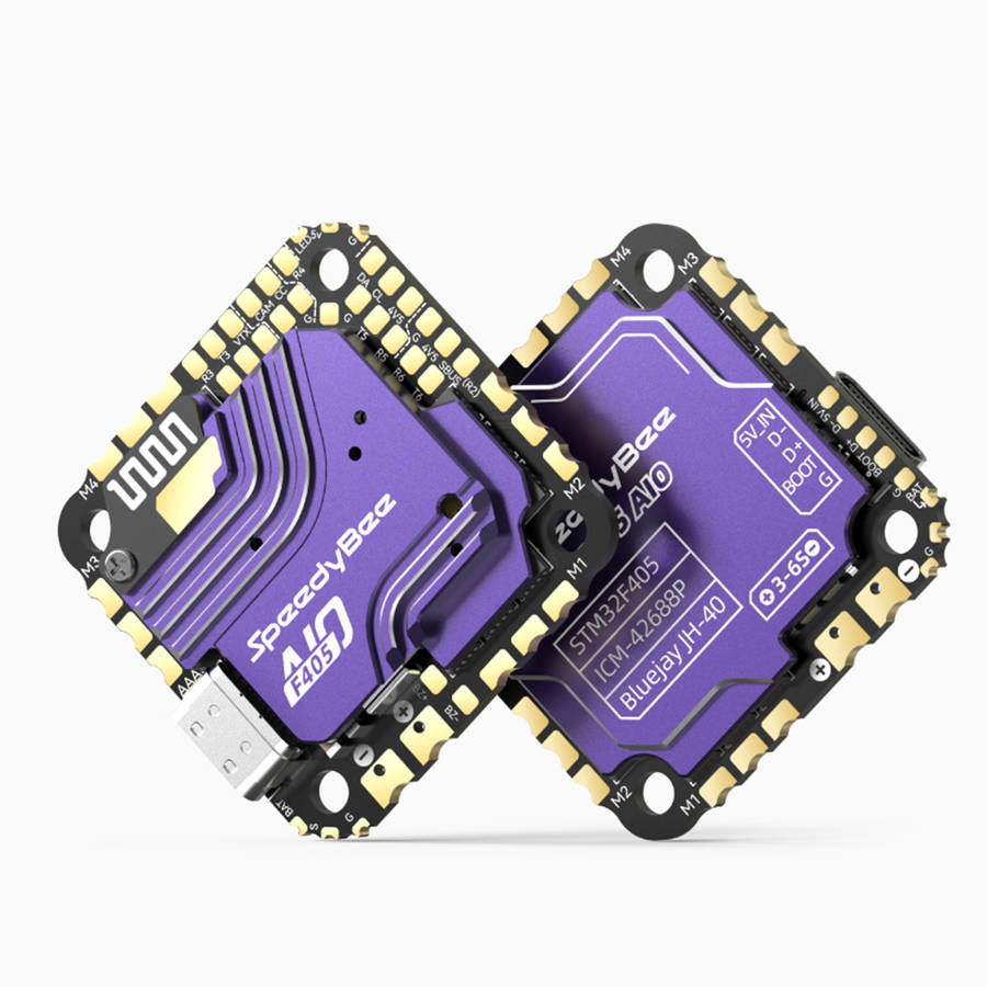Purple - 25.5*25.5mm SpeedyBee F405 AIO 40A Flight Controller with 5V 9V BEC Output 40A BL_S 3-6S ES