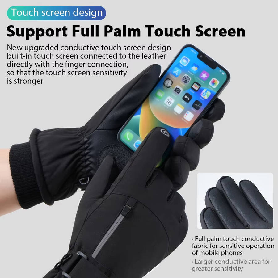 XL - TENGOO Touch Screen Winter Gloves Waterproof Outdoor Sports Cycling Running Motorcycle Ski Flee