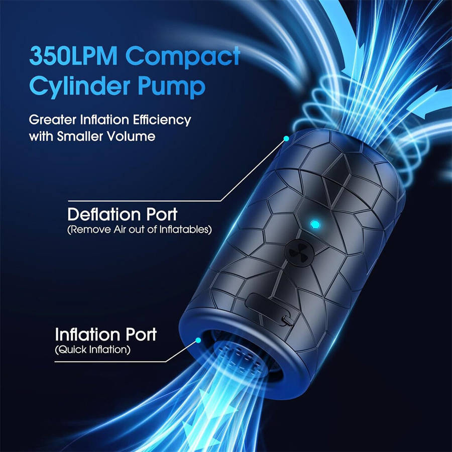 Black - Mini Electric Air Pump For Inflatables Portable Air Mattress Pump Rechargeable Air Pump For