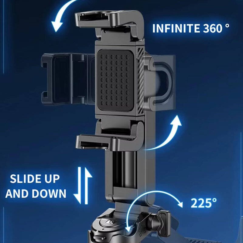 With One Filling Light - JC-25 Bluetooth Selfie Stick 360 Rotation Portable Mini 4 Leg Telescopic St