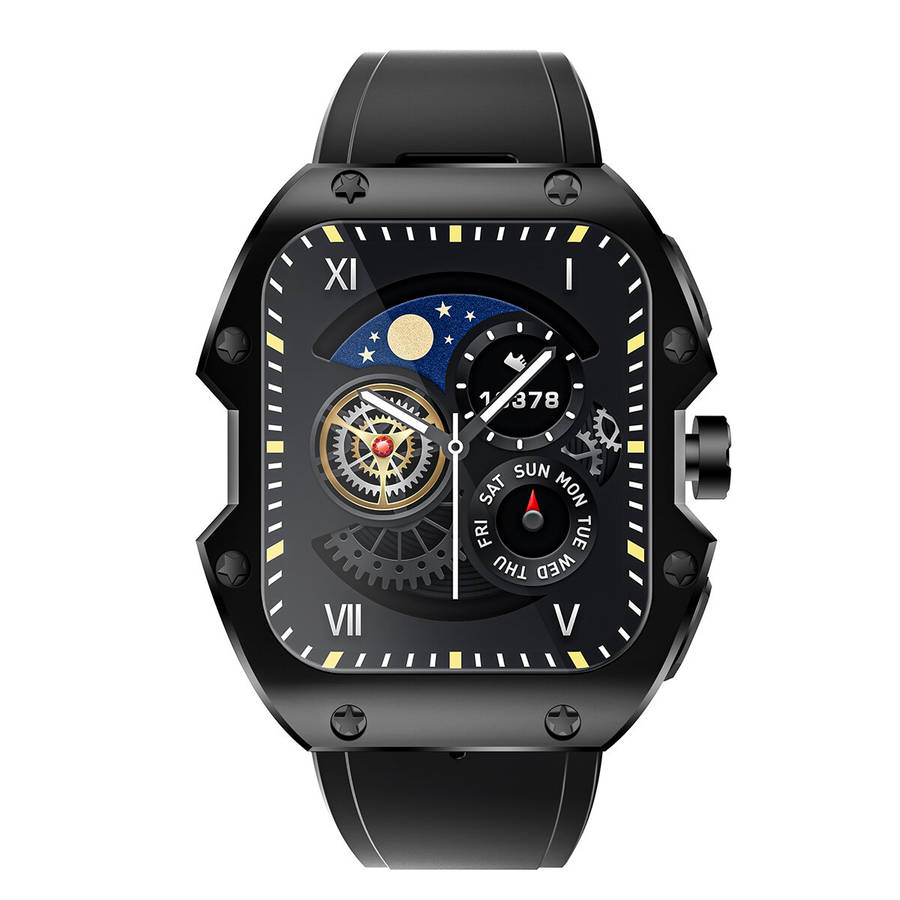 Gold - [75 Days Standby]Rogbid Mille 1.91 inch IPS 5ATM IP69K Waterproof BT5.3 Heart Rate Blood Pres