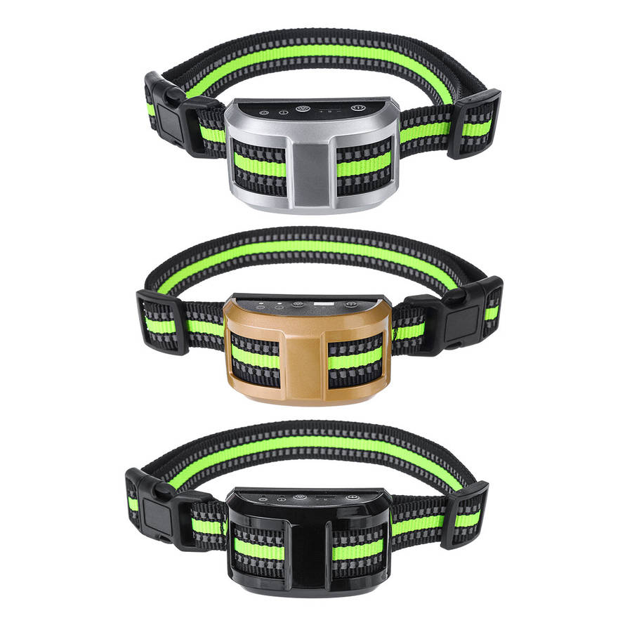 Pet Dog USB Rechargeable Training Collars Dog Shock Stop Barking Device - Black