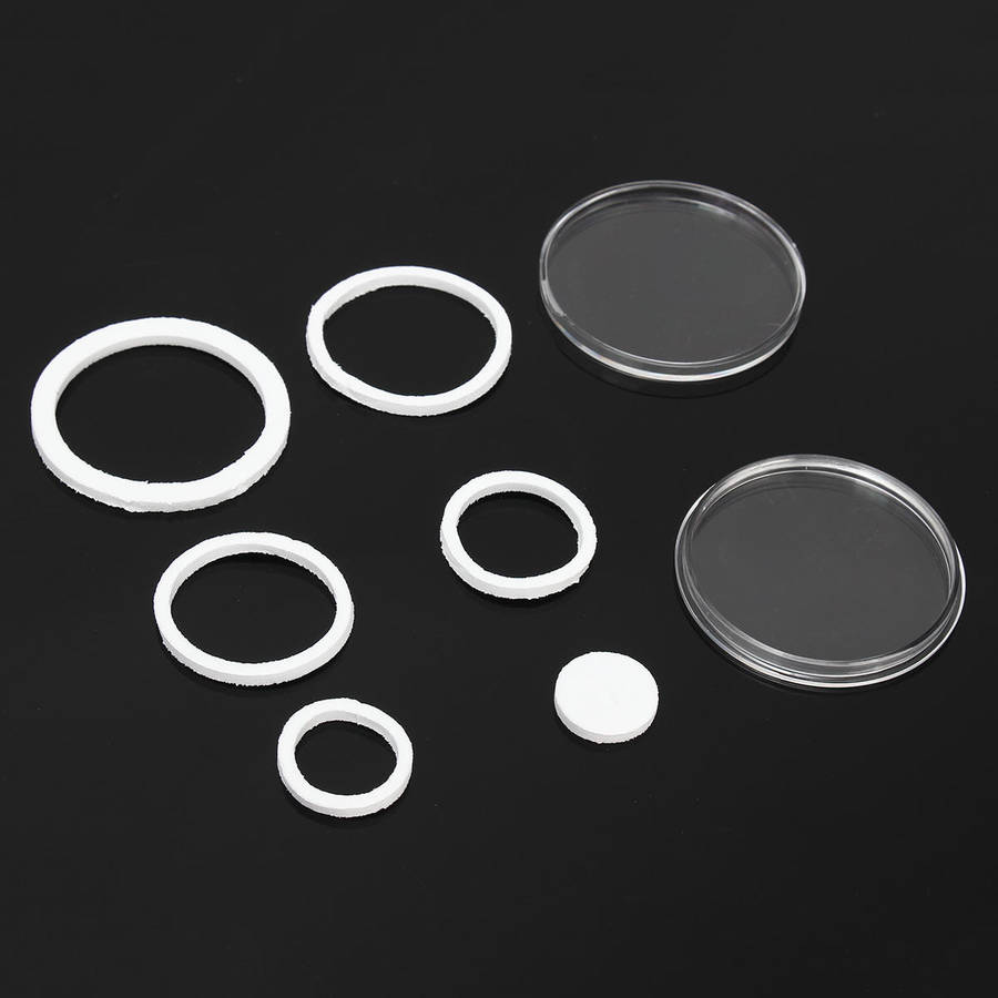 20Pcs Plastic Round Coin Holder Portable Storage Case Boxes Container 5 Size Pad