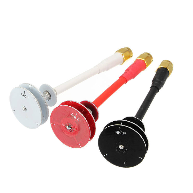 SMA Male - Realacc RHCP Pogoda Antenna + TFP-Mini Triple Feed Patch 45mm Black 5.8G FPV Antenna For