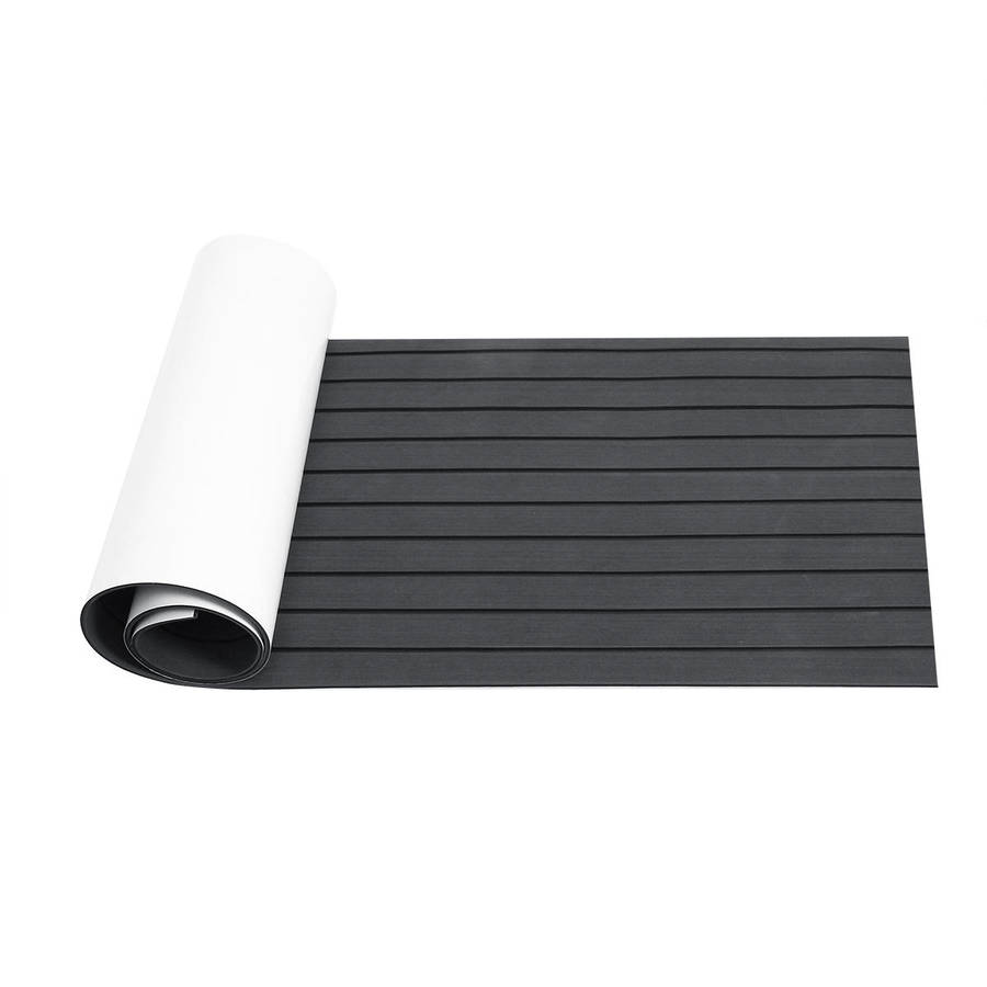 Marine Flooring Faux Teak EVA Foam Boat Decking Sheet Grey+Black 2400x600x6mm