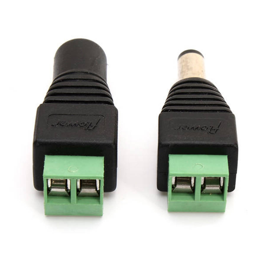 Male Female 12V DC Power Plug Jack Adapter Connector 5.5x2.1mm for CCTV