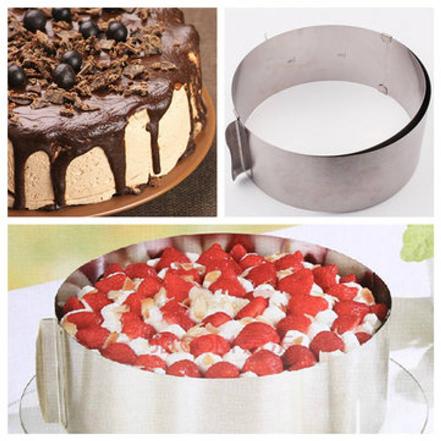 6 to12 Inch Stainless Steel Adjustable Mousse Cake Ring Baking Mold