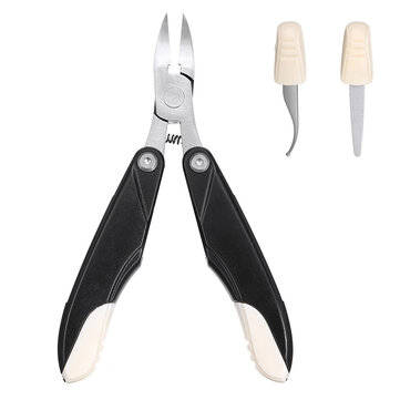 3 IN 1 Portable Nail Clippers Nippers for Thick and Ingrown Toenails (COLOR.: BLACK)