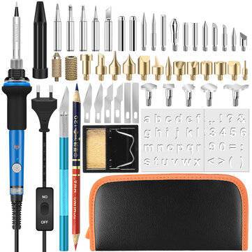 Handskit 60W 110V 220V Adjustable Temperature Soldering Iron Wood Burning Kit ... (PLUG: 220VEUPLUG)
