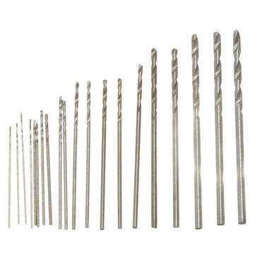 20pcs 0.3-1.6mm Micro HSS Twist Drill Bits Set Straight Shank