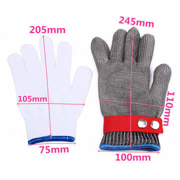 Safety Cut Stab Resistant Stainless Steel Metal Mesh Gloves Grade 5