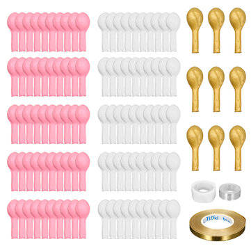 112Pcs Balloon Garland Arched Set Pink White Golden Balloon Bag For Girl Birthday Baby Shower Single