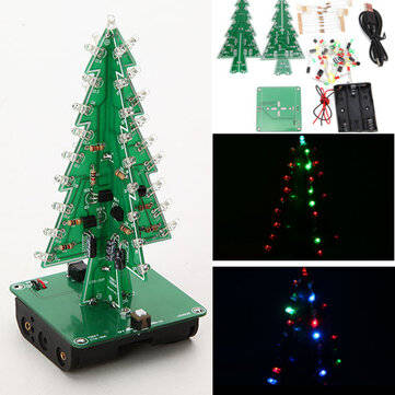 Geekcreit DIY Christmas Tree LED Flash Kit 3D Electronic Learning Kit (COLOR.: COLORFULLED)