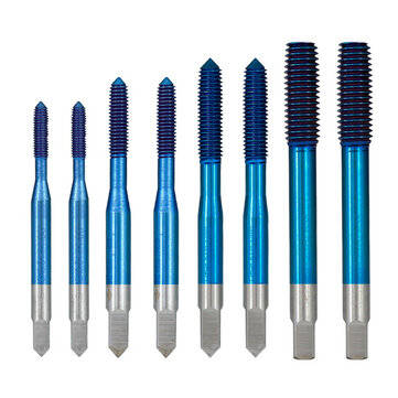 Blue Nano Fluteless Forming Machine Taps M2-M12 Metric Machine Plug Tap Extrusion Taps... (SIZE: M3)