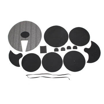 Cymbal Drum Mute Pads Drum Mute Pad Mat Drum Head Pad & Sound Off Blocks Belt Mat for Drum Practice