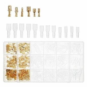 HS-48B Set 600PCs Cold-pressed Assorted Crimp Terminal Para Fio Combination Plug Spring Boxed Connec