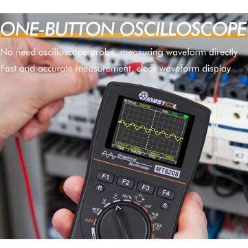 MUSTOOL MT8208 Intelligent Graphical Digital Oscilloscope Multimeter 2 in 1 With 2.4 Inches Color Sc