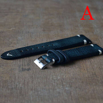 Straps Vintage Style Distressed Leather Wome/Men Watch Band Strap with S... (SIZE: 24MM | NO.: NO.1)