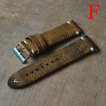 Straps Vintage Style Distressed Leather Wome/Men Watch Band Strap with S... (SIZE: 24MM | NO.: NO.6)