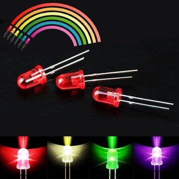 Geekcreit 375pcs 3MM 5MM LED Light Emitting Diode Beads Resistance Lights Kits Bulb Lamp