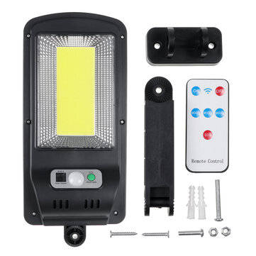 100/120/128 LED Solar Powered Motion Sensor Wall Light IP65 Rotat... (TYPE: 100LEDWITHREMOTECONTROL)