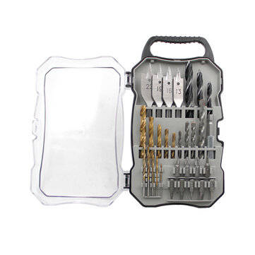 31Pcs Titanium Coated Hole Saw Cutting Set 1/4 Inch Hex Shank Magnetic Connecting Rod Screwdriver Bi