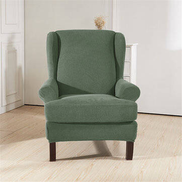 Stretch Protector Wingback Slipcover Recliner Wing Arm Chair Sofa Cover (COLOR.: GREEN)