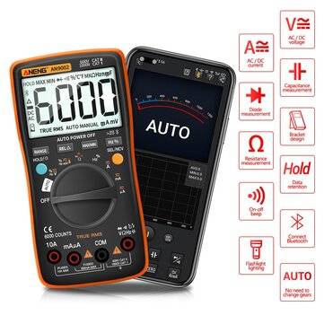 ANENG AN9002 Digital bluetooth True RMS Multimeter 6000 Counts Professional Auto Multimetro AC/DC Cu