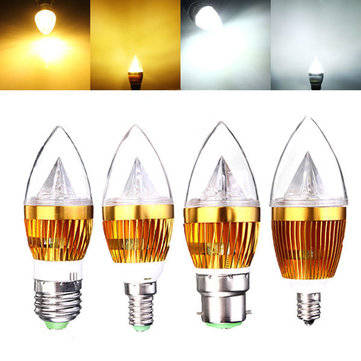 E12 E14 E27 B22 Dimmable 3W LED Chandelier Candle Light Bulb 220V (BASE: E27 | COLOR.: COOLWHITE)