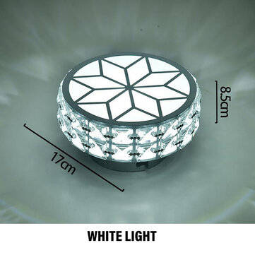 9W 17CM Modern Crystal LED Ceiling Light Surface Mounted Porch Hallway Lamp Light... (COLOR.: WHITE)