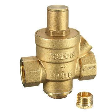 DN20 NPT `` Adjustable Brass Water Pressure Regulator Reducer with Gauge Meter