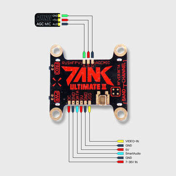 RUSH TANK II V2 Ultimate 5.8G 48CH Raceband PIT/25/200/500/800mW Switchable 2-8S VTX FPV Transmitter