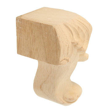 4Pcs Engraved Anti-damp Solid Wood Sofa Legs Wardrobe Cabinet Furniture Bracket Feet European Style