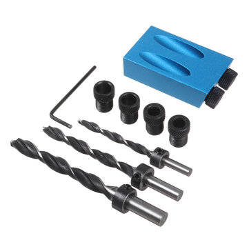 15pcs Woodworking Pocket Hole Jig with Drill Bits and Clamp Drill Angle Hole Locator Woodworking Car