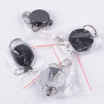 4cm High Resilience Steel Wire Rope Chain Recoil Metal Retractable Key Chain Alarm Key Ring