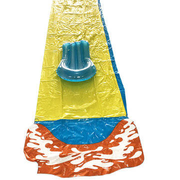488x71cm Inflatable Water Slide Large Double Racer Pool Kids Water Play Racer with Slide Board Surfi