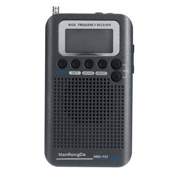 Full Bands Portable Digital AIR FM AM CB SW VHF Radio LCD Stereo Mini Receiver Sp... (COLOR.: BLACK)