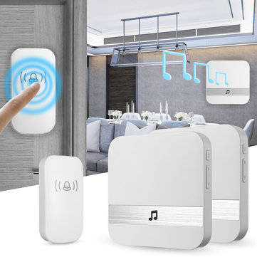 Home House 4 Volume Wireless Doorbell Chime 2 Plugin Receiver with 1 Transmitter (PLUG: UKPLUG)