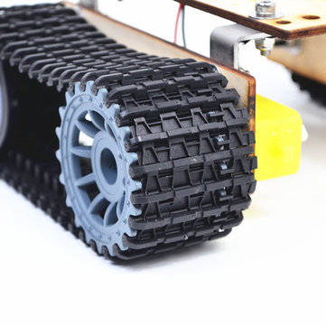 Small Hammer DIY Smart Wooden RC Robot Tank With Plastic Crawler Belt TT Motor For Arduino UNO