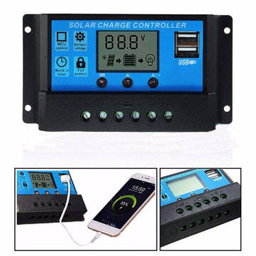 10A/20A/30A/50A/ 12V/24V 4-stage Auto PWM Solar Panel Solar Charge Controller Regu... (CURRENT: 20A)