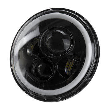 7inch Round LED Headlights Blue Halo Ring Angel Eyes For Jeep Wrangler JK TJ LJ CJ