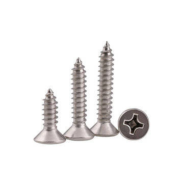 Suleve M3SP4 100Pcs M3 304 Stainless Steel Cross Flat Head Self Tapping Screw Wood... (LENGTH: 25MM)