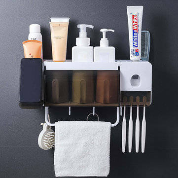 Toothbrush Holder Wall Mount Sucker Bathroom Suction Cup Set Rack Stick Firmly