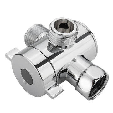 3 Way Shower Diverter Chrome G1/2 Inch T-Adapter Shower Components Adjustable Valve Adapter