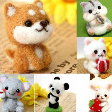 50 Color DIY Wool Felt Kit Needles Tool Set Handmade Needle Felting Mat Starter Fabric Sewing Kit fo