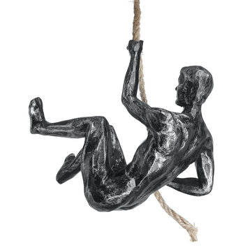 Handmade Global Climbing Iron Man Rope Wall Mounted Art Sculpture Climber Toys (NUMBER: 2)